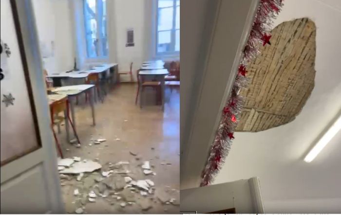 Crolla il soffitto al liceo Petrarca: Azione interviene chiedendo soluzioni urgenti