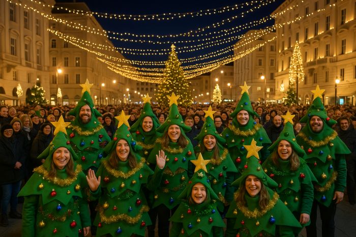 Triestino lancia l’idea: tutti vestiti da alberi di Natale per celebrare l’accensione delle luci in piazza