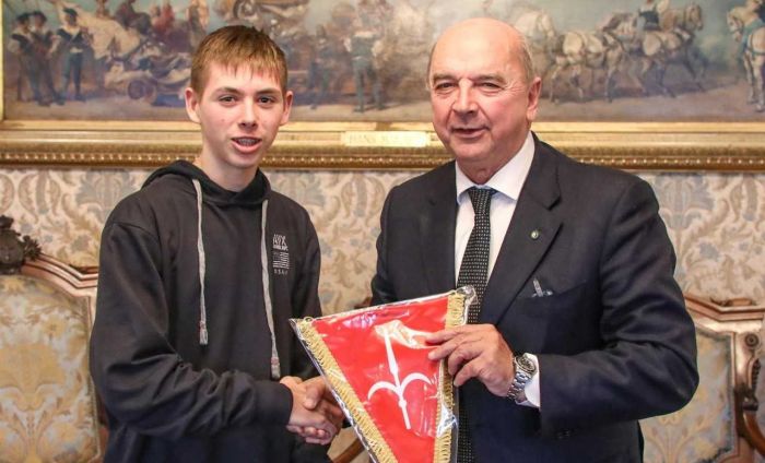 Il Sindaco Dipiazza ha ricevuto il giovane campione triestino di scacchi Nicolas Perossa