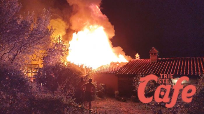 Incendio di una casetta a due piani a Crogole (Dolina) (VIDEO) 