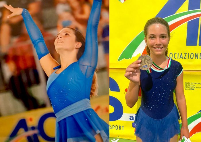 Pattinaggio, rassegna Nazionale AICS: la 12enne triestina Noemi bronzo nella categoria Esordienti!