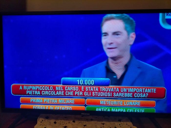 Rupinpiccolo protagonista a L'Eredità: domanda sulla pietra circolare del Carso su Rai 1