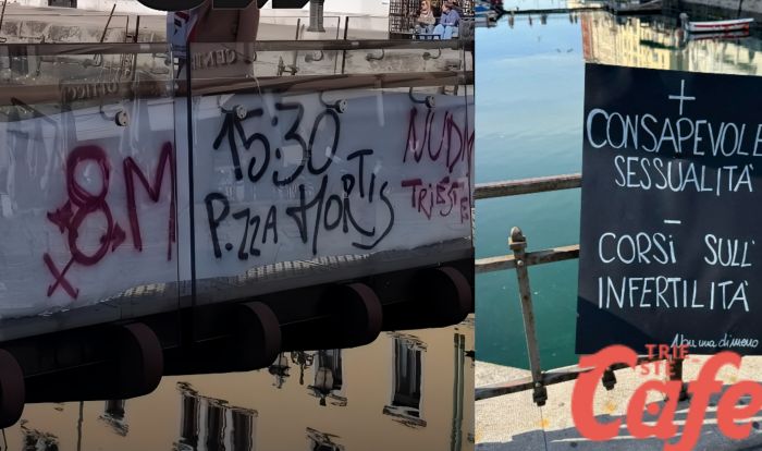 8 marzo, Non Una di Meno annuncia il corteo con uno striscione sul Ponte Curto