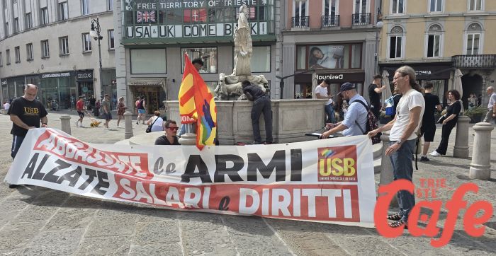 USB in piazza a Trieste contro governo e guerra: “Meloni taglia il sociale e colpisce i poveri”