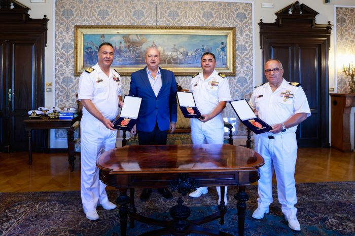 Trieste accoglie la Marina tunisina: il sindaco Dipiazza riceve i comandanti delle navi Syphax e Hannon