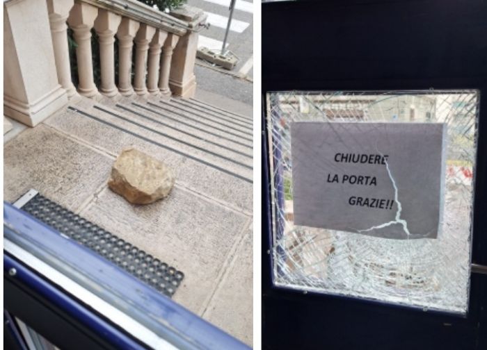 Maddalena, grosso sasso contro il vetro del CSM: paura e sdegno tra gli operatori