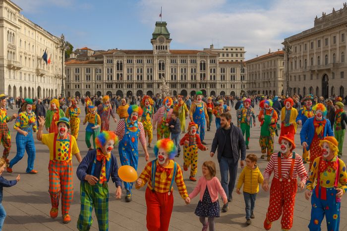 “Trieste troppo triste? Mettiamoci i pagliacci!”: l’idea folle (ma geniale) per portare allegria in città 
