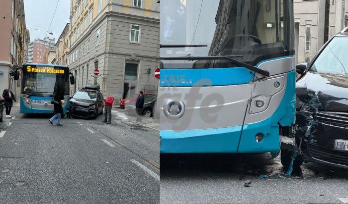 Scontro bus - auto all’incrocio via Conti – via Matteotti: danni ai mezzi, nessun ferito 