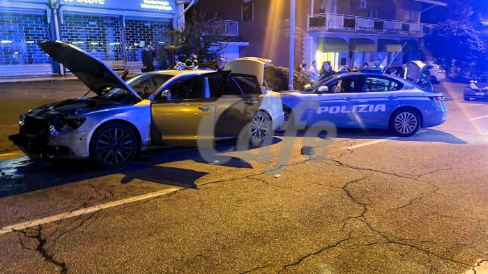 Audi A6 in fuga, inseguimento internazionale a tutto gas finisce in via Brigata Casale, agente ferito