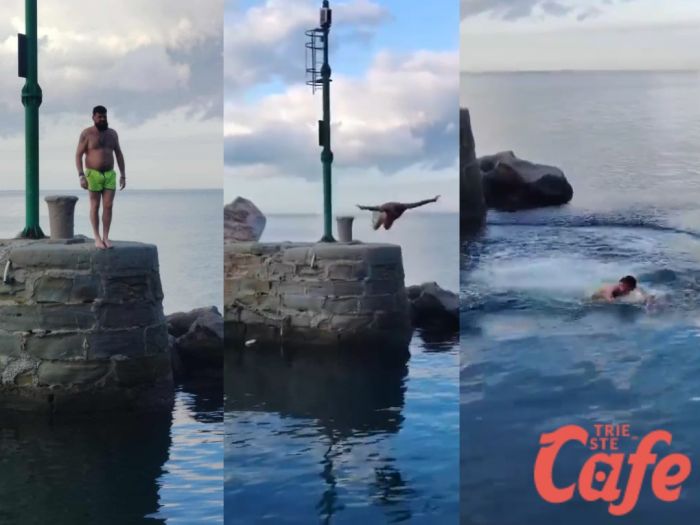 Alle prime luci del nuovo anno il mare di Barcola diventa rito: il tuffo che sfida il gelo (VIDEO) 