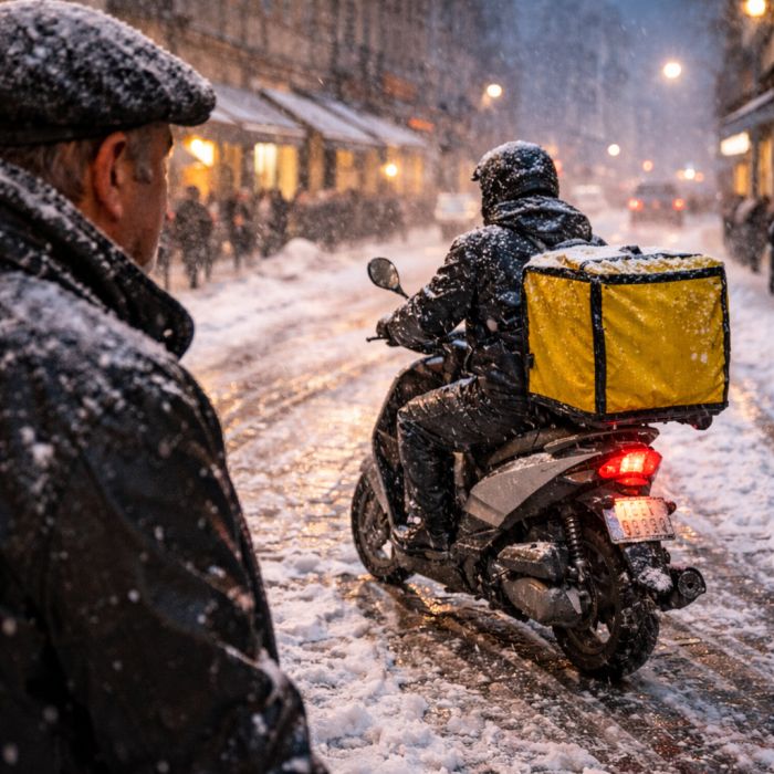 Neve e ghiaccio a Trieste, sfogo di un triestino: “con che coraggio chiamar i rider con sto tempo”