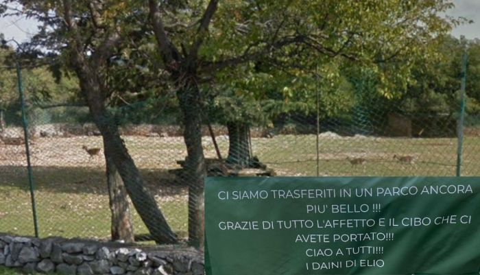 Prosecco saluta i suoi daini, striscione d’addio: “Ci siamo trasferiti in un parco ancora più bello”