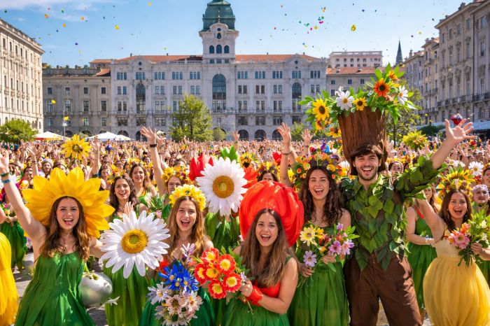 Piazza Unità pronta a fiorire: proposta di un maxi flash mob vestiti da fiori per salutare la primavera