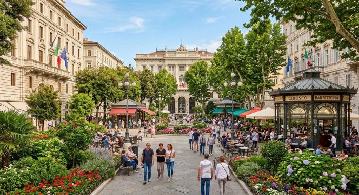 Piazza Vittorio Veneto come la immaginano i triestini: verde, vita e una città che respira