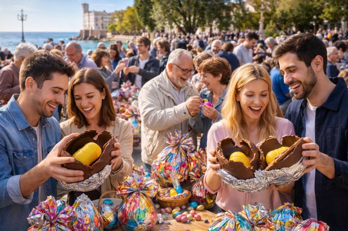 Trieste, “Rompiamo le uova di Pasqua insieme in piazza”: la proposta che accende il web