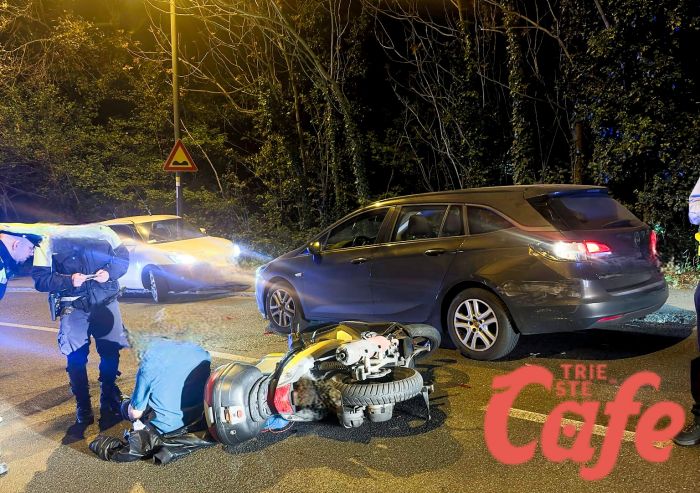 Trieste, schianto in via Marchesetti: scooter a terra, ferito a Cattinara