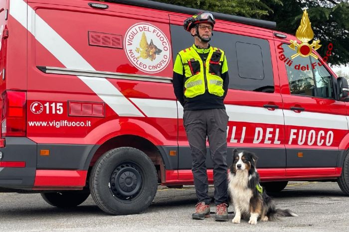 Dopo 8 anni in prima linea, Lamù va in pensione: missioni tra macerie e salvataggi