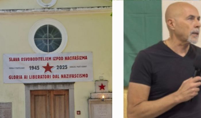 Padriciano, “Gloria ai liberatori dal nazifascismo” su facciata chiesa: Futuro Nazionale attacca 
