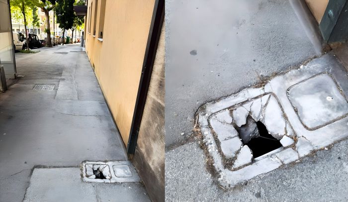 Marciapiedi, buche in via Baiamonti e via Svevo: “Situazione sempre più critica”