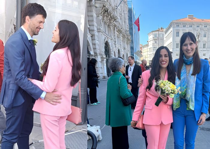 Trieste celebra l’amore: il “sì” di Štefan Čok e Roberta Pinatti tra politica, emozione e applausi