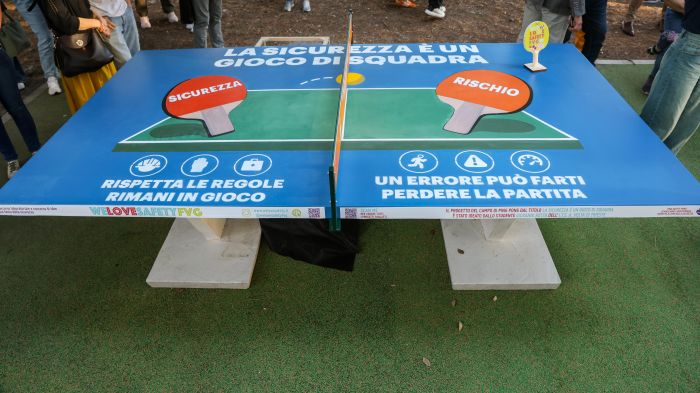Nuovo tavolo da ping pong nella Pineta di Barcola: inaugurato il progetto “We Love Safety FVG”