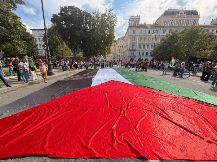 Trieste, corteo per la Palestina raggiunge piazza Libertà poco dopo le 14: cronaca dell’arrivo finale