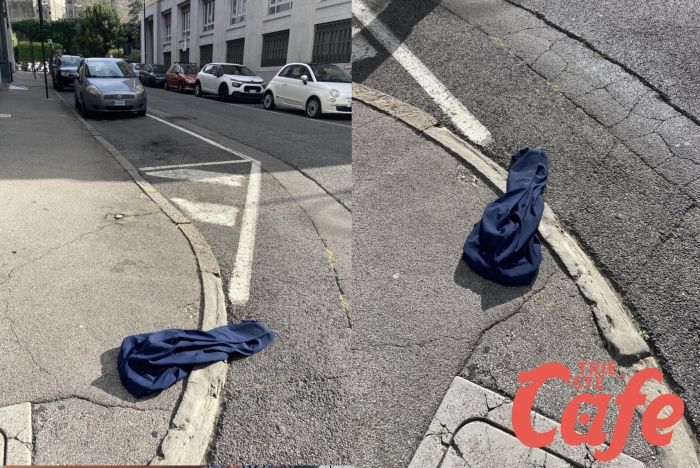 Splendido paio di pantaloni eleganti abbandonati in largo Granatieri