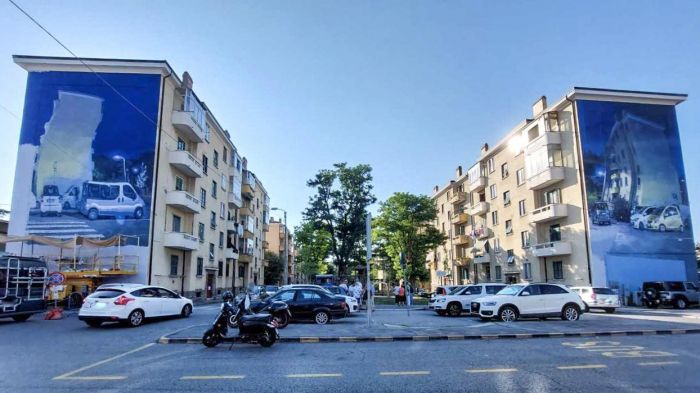 “Occhio se devi guidare!", nuovi maxi murale realizzati sugli immobili Ater di piazzale Giarizzole 
