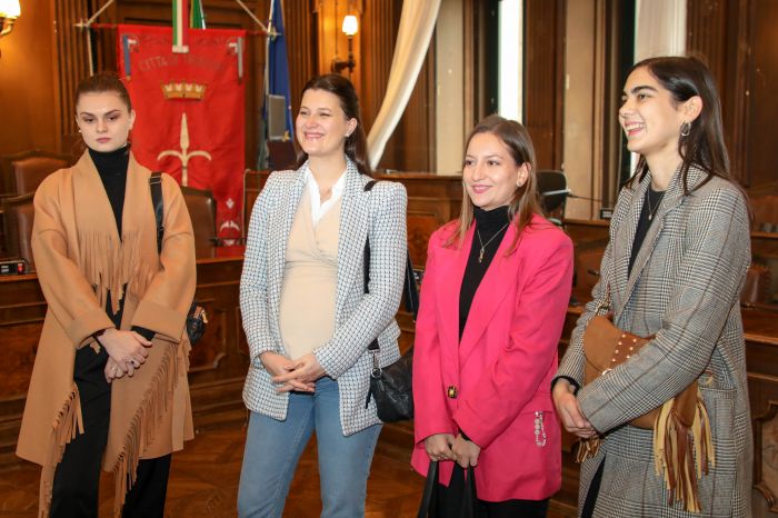 Le giovani musiciste del Quartetto New Era ricevute dal Sindaco Dipiazza 