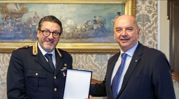 Il sindaco accoglie il nuovo comandante della Polizia Stradale del FVG Roberto Della Rocca
