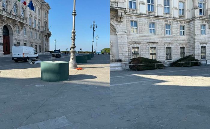 Trieste si prepara al Natale, al via l’arredo natalizio in piazza Unità
