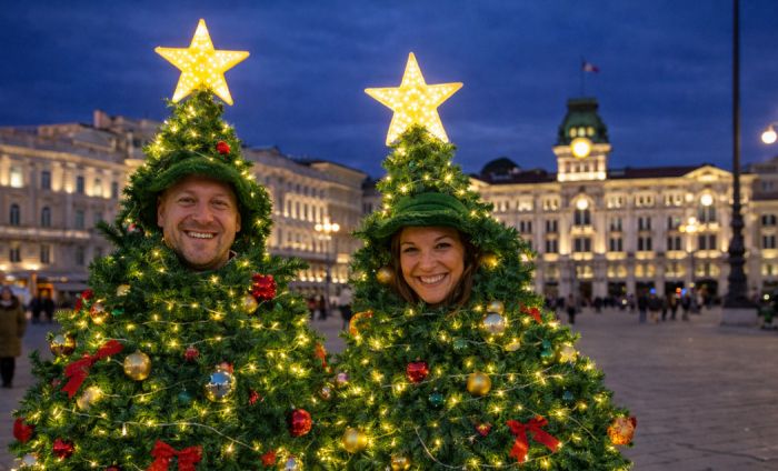 Gli manca l’atmosfera natalizia: “Altro che maschere, noi a Carnevale siamo alberi di Natale ambulanti”