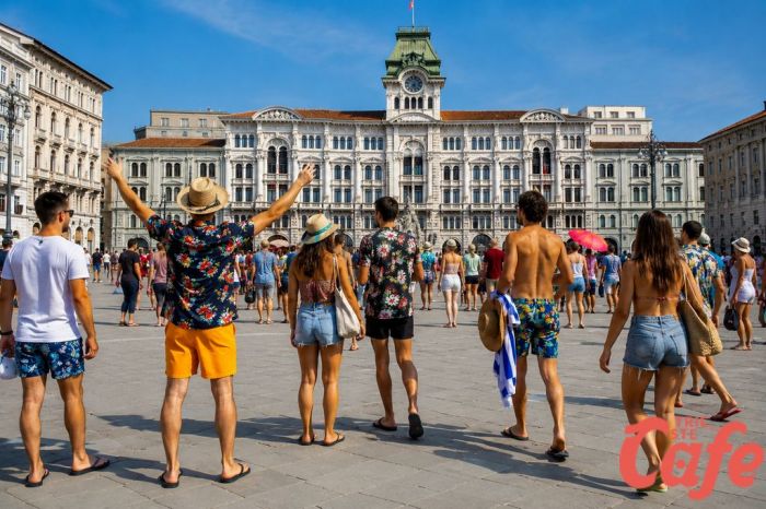 “Tutti in infradito a maggio in piazza Unità”: la provocazione ironica di un gruppo di triestini 