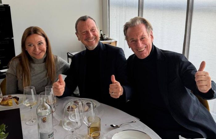 Amadeus e Scoccimarro a pranzo prima di Udinese-Inter: “Nerazzurro nell’aria” e scatto web virale