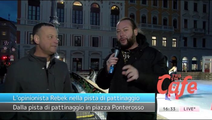 L’opinionista Rebek nella pista di pattinaggio di piazza Ponterosso (VIDEO-INTERVISTA)