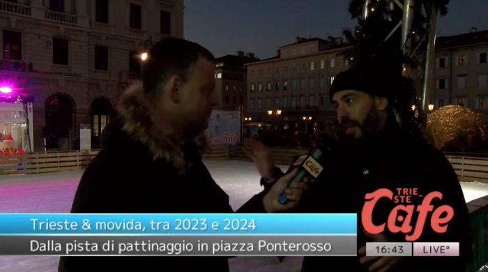 Trieste & movida, Miguel Selekta dal palco di Trieste Cafe davanti alla pista di pattinaggio (VIDEO-INTERVISTA)