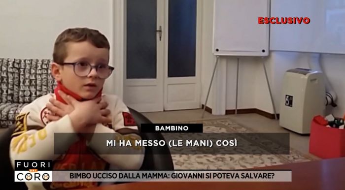 Fuori dal Coro, Trieste e Giovanni,  parole del bambino in tv scuotono pubblico: “Mi ha strozzato”