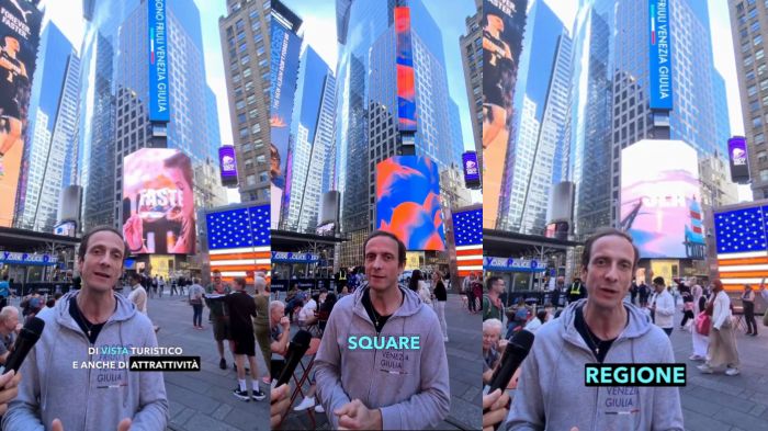 Spot “Io Sono FVG” proiettato a Times Square: nuova campagna promozionale per attrarre turisti e investitori (VIDEO)