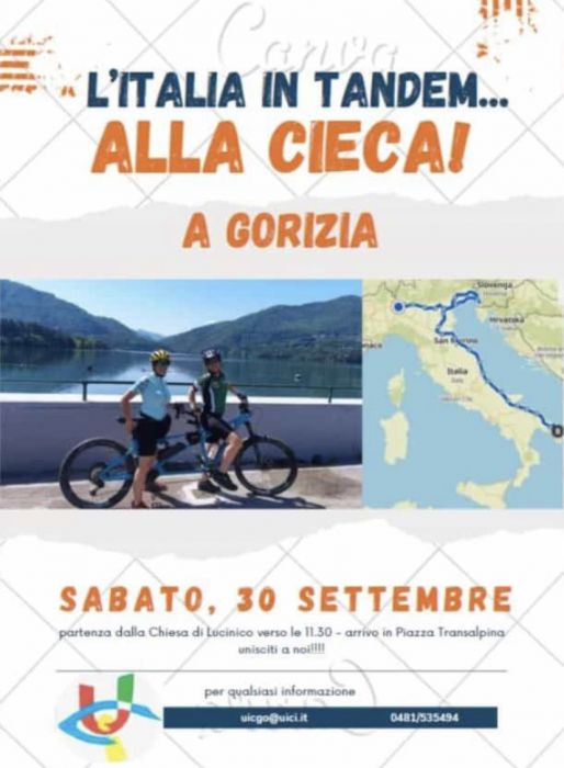 UICI FVG: “l’Italia in tandem…alla cieca!” fa tappa a Gorizia: il 30 settembre da Lucinico le Ragazze in-tandem dirette in piazza Transalpina”