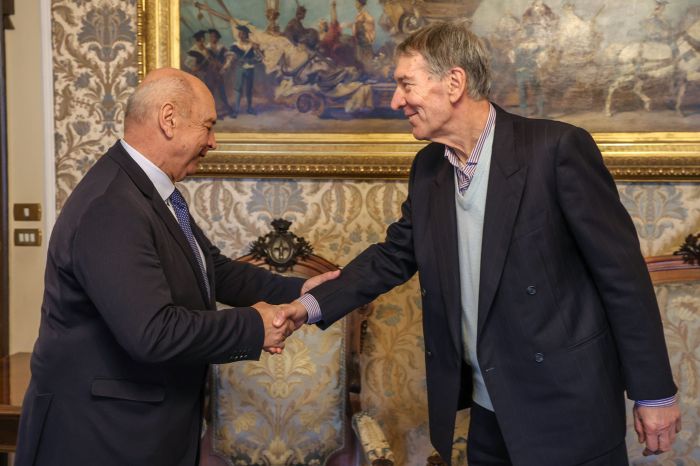 Il Sindaco Dipiazza saluta il Presidente della Corte d’Appello di Trieste Sergio Gorjan in visita di commiato