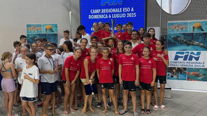 La triestina nuoto, conquista a Trieste, il titolo regionale per il nuoto a squadre
