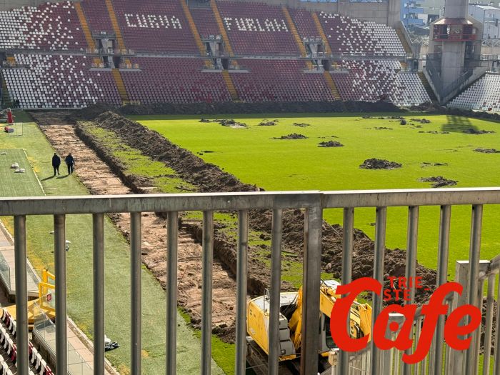 Lavori in corso allo stadio Rocco, manto erboso nuovo e riscaldato (VIDEO)