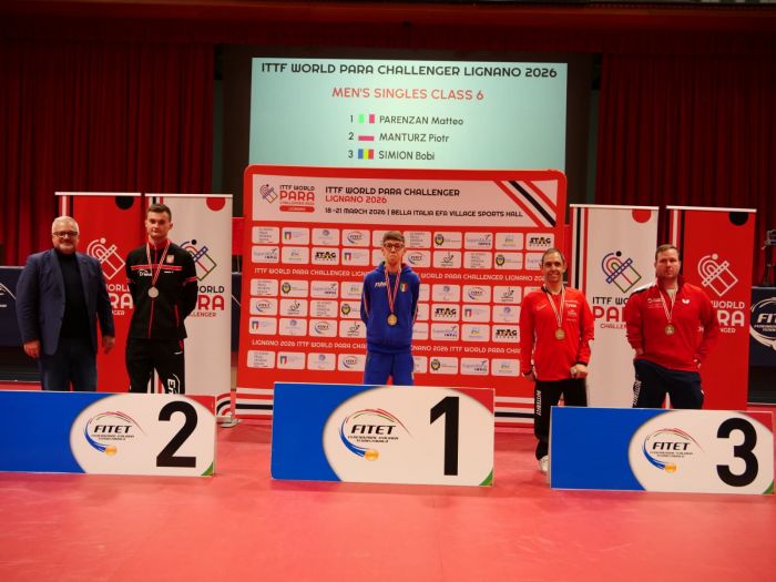 Tennistavolo paralimpico, Matteo Parenzan è il re della classe 6: trionfo netto e messaggio al ranking