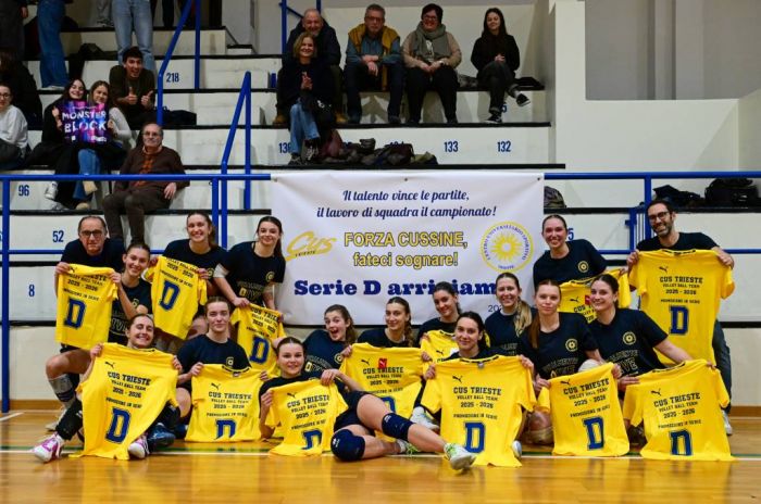 Pallavolo femminile, il Cus Trieste batte 3-0 l'Azzurra e festeggia la promozione in serie D