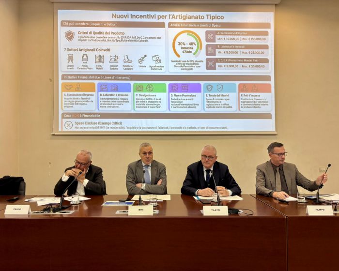 Artigianato tipico, presentata la nuova linea contributiva da 300mila euro 
