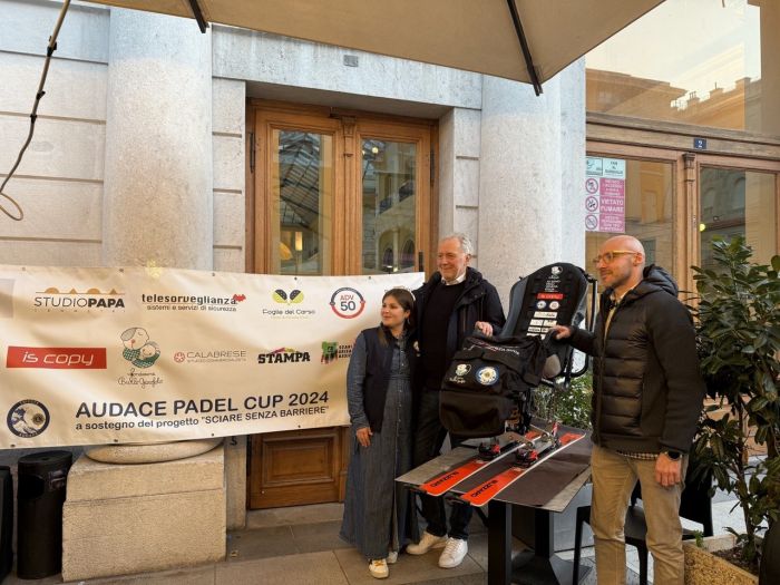 Trieste abbatte le barriere sulla neve, Lions Club Trieste Audace consegna il dual ski al Burlo 