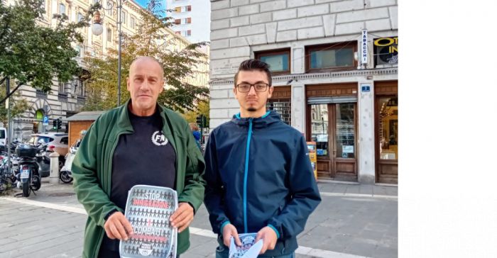"I controlli al confine non fermeranno il business dell'immigrazione", volantinaggio in largo Bonifacio