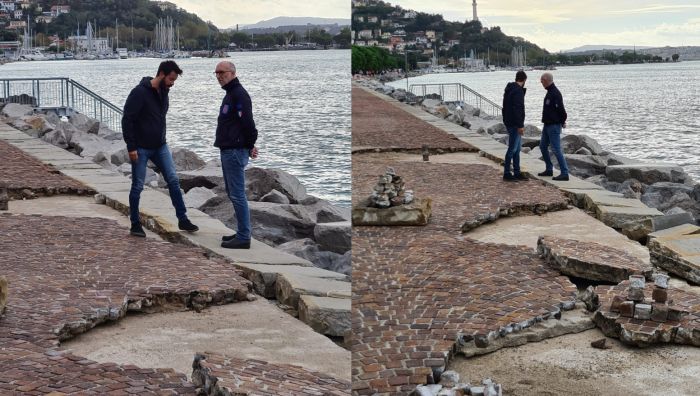 Danni a Barcola per maltempo, sopralluogo Riccardi-Babuder per valutarne l'entità