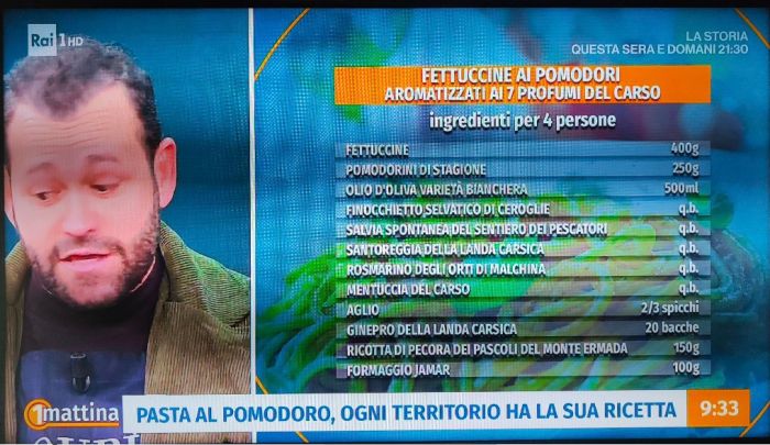 Le ricette del Carso protagoniste questa mattina a "Unomattina" su RaiUno