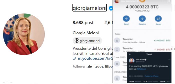 Hackerato profilo Instagram Giorgia Meloni 
